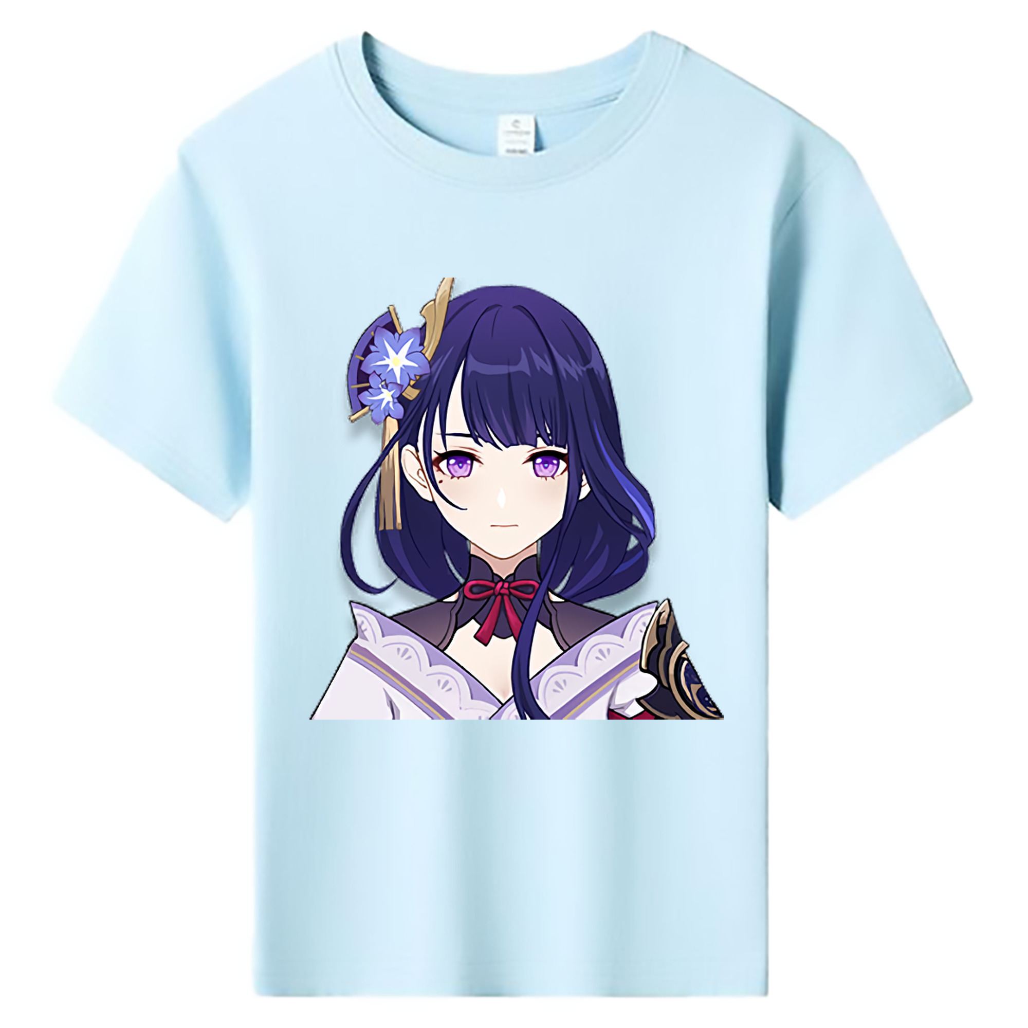 げんし神 雷電将軍 らいでんしょうぐん genshin Raiden Shogun 綿100％キッズTシャツ（フロントプリント）